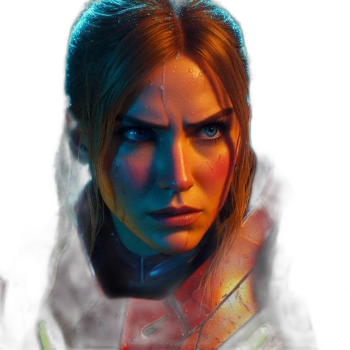 face, concept art, comic book art, photorealistic transparent PNG cut-out