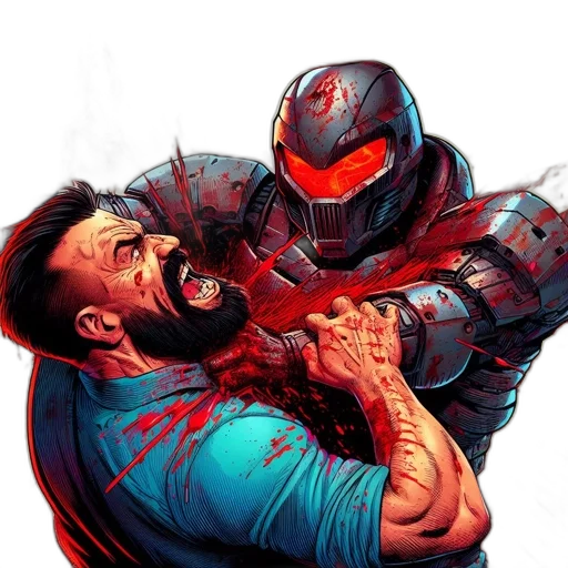 comic book art, concept art, cyberpunk, pixel art transparent PNG cut-out
