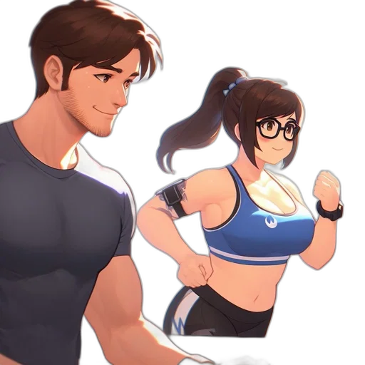 concept art, anime, cartoon, 3d render transparent PNG cut-out