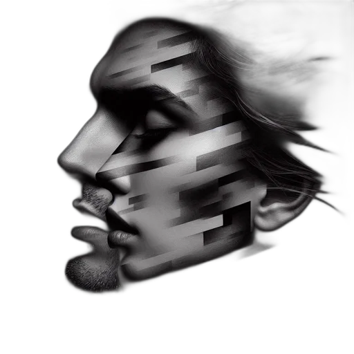 face, mask, hair, robot transparent PNG cut-out