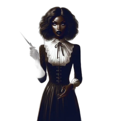 dress, staff, concept art, fantasy art transparent PNG cut-out
