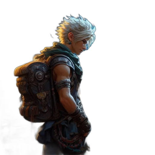 dragon, face, staff, jacket transparent PNG cut-out