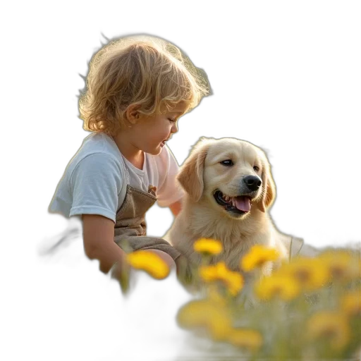 animal, flower, photorealistic, oil painting transparent PNG cut-out