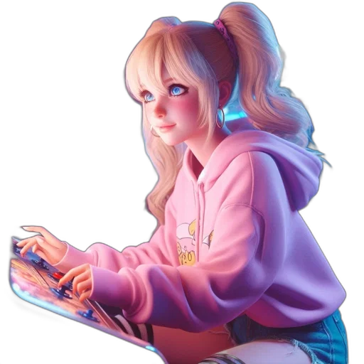 jacket, concept art, 3d render, vaporwave transparent PNG cut-out