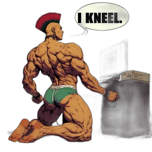 comic book art, concept art, muscular, man transparent PNG cut-out