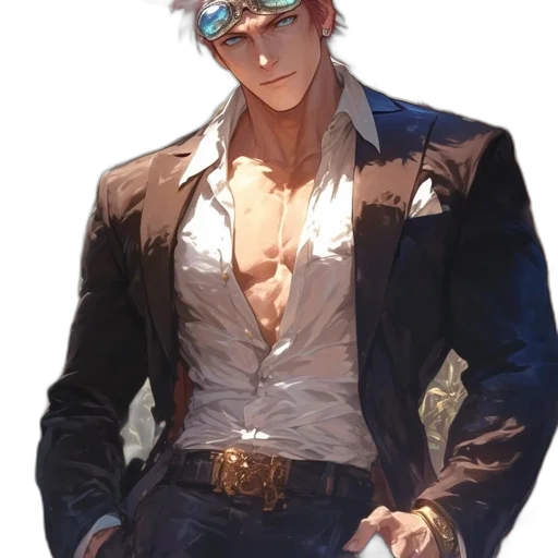 jacket, staff, weapon, hat transparent PNG cut-out