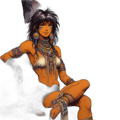 concept art, fantasy art, comic book art, watercolor transparent PNG cut-out