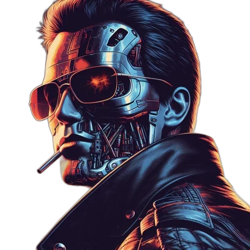 robot, face, mask, jacket transparent PNG cut-out