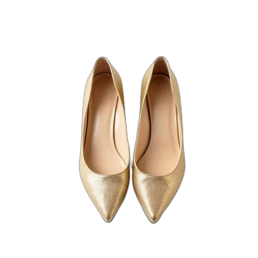 shoes, golden, pair, woman transparent PNG cut-out