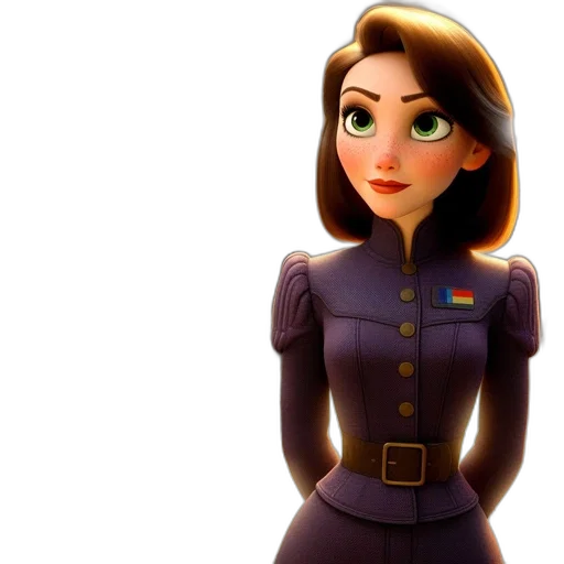 staff, dress, 3d render, cartoon transparent PNG cut-out
