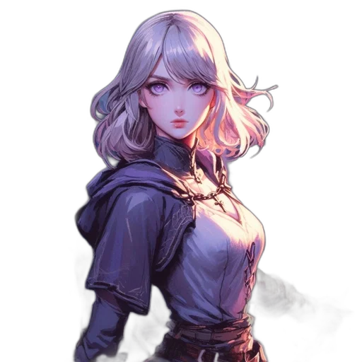 jacket, staff, face, sword transparent PNG cut-out