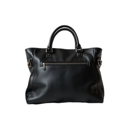 black, leather, bag, zipper transparent PNG cut-out