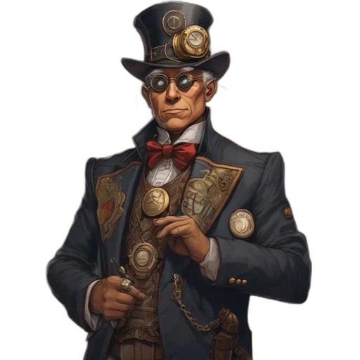 staff, hat, jacket, concept art transparent PNG cut-out