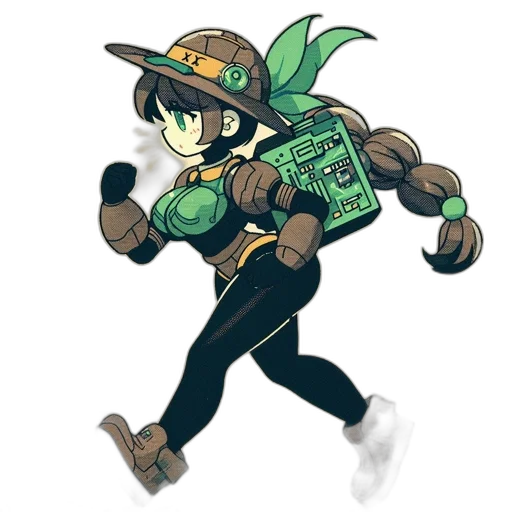 staff, weapon, hat, robot transparent PNG cut-out