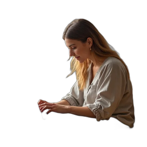 jewelry, staff, jacket, hair transparent PNG cut-out