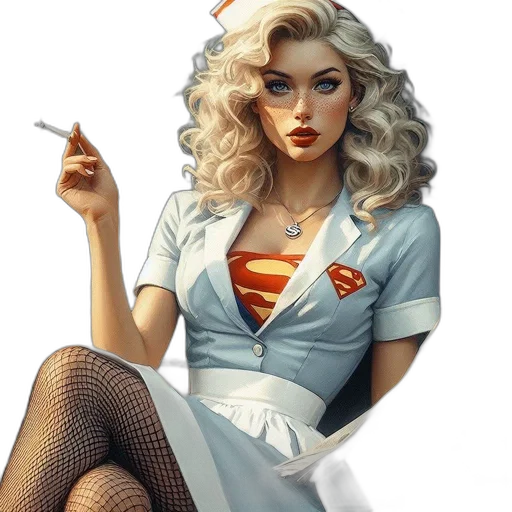 dress, staff, comic book art, fantasy art transparent PNG cut-out