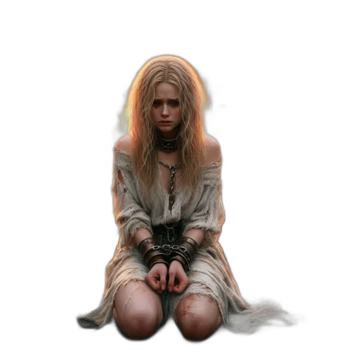 dress, face, creature, staff transparent PNG cut-out