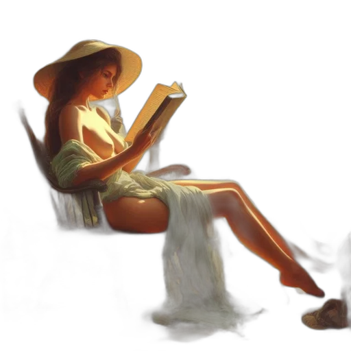 dress, hat, concept art, oil painting transparent PNG cut-out