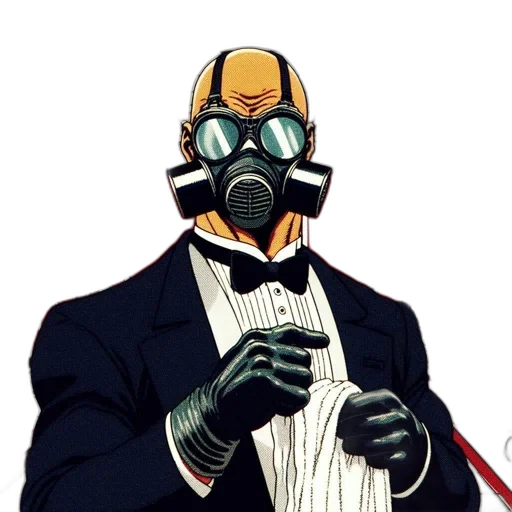 mask, robot, jacket, concept art transparent PNG cut-out