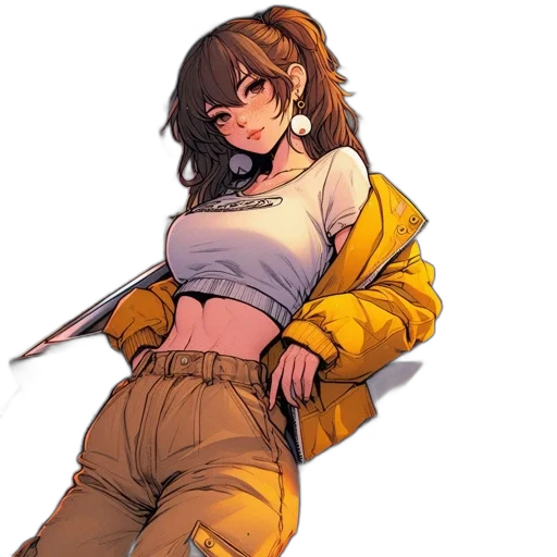 jacket, staff, weapon, sword transparent PNG cut-out