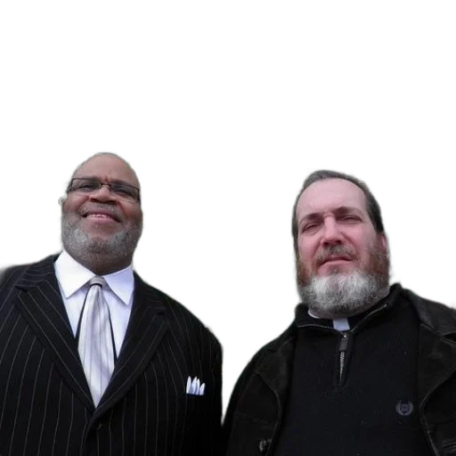 staff, two, men, stand transparent PNG cut-out