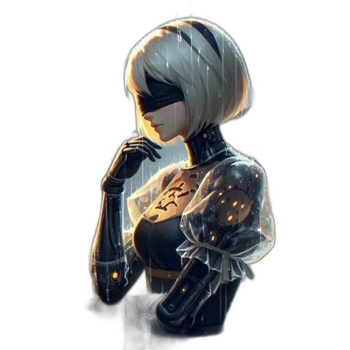 robot, jacket, mask, staff transparent PNG cut-out