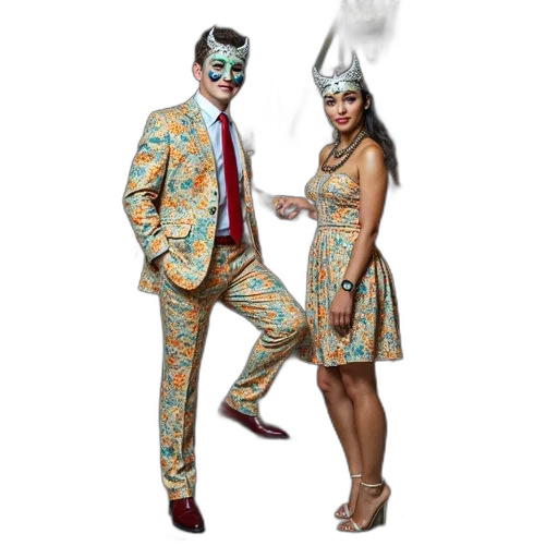 mask, dress, man, woman transparent PNG cut-out