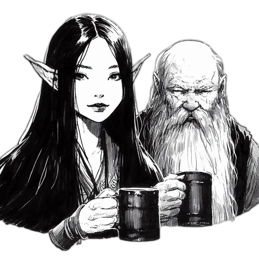 fantasy art, concept art, comic book art, pencil sketch transparent PNG cut-out
