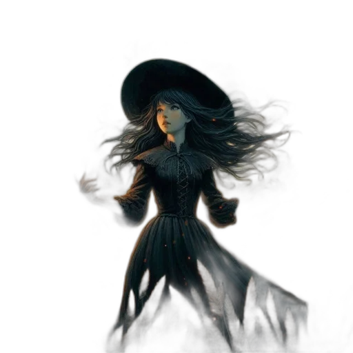 dress, hair, hat, mask transparent PNG cut-out