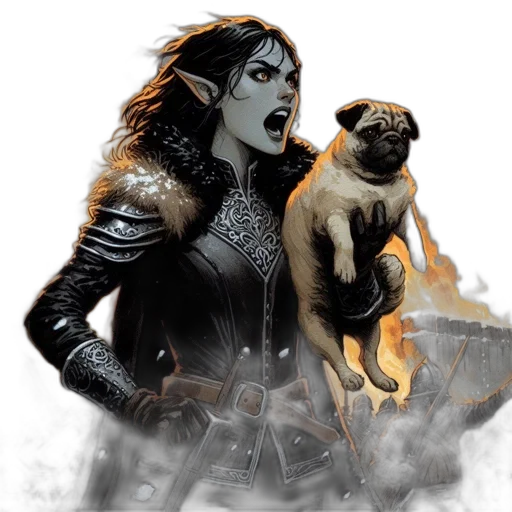 comic book art, concept art, fantasy art, photorealistic transparent PNG cut-out