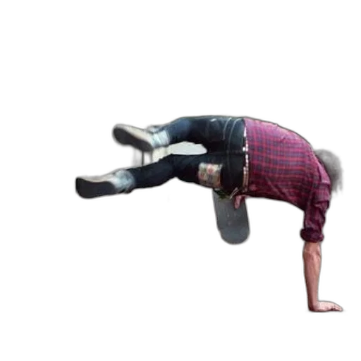 staff, creature, skateboarder, performs transparent PNG cut-out