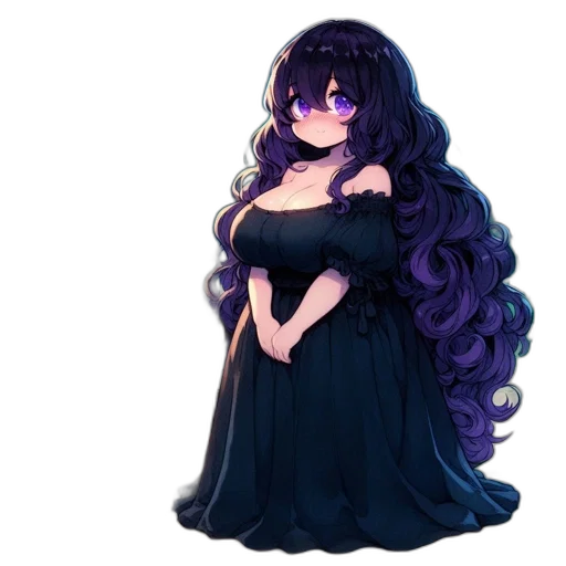dress, hair, crown, creature transparent PNG cut-out