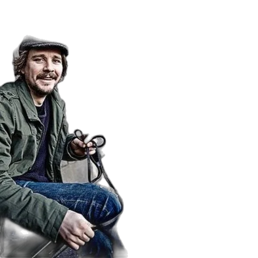 jacket, hat, animal, staff transparent PNG cut-out