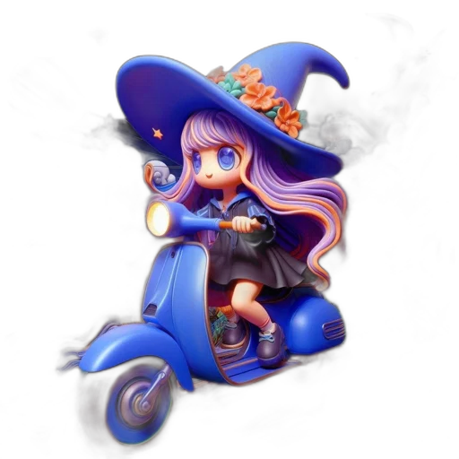 hat, staff, car, 3d render transparent PNG cut-out