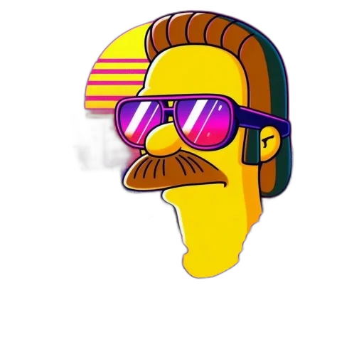 staff, face, mask, vaporwave transparent PNG cut-out
