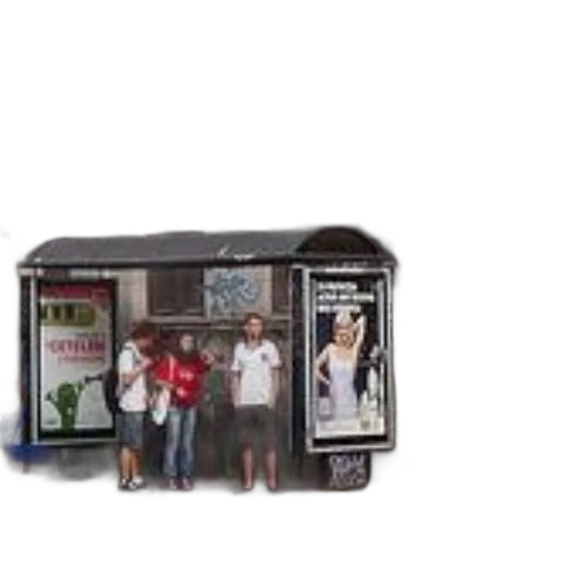 people, waiting, bus, stop transparent PNG cut-out