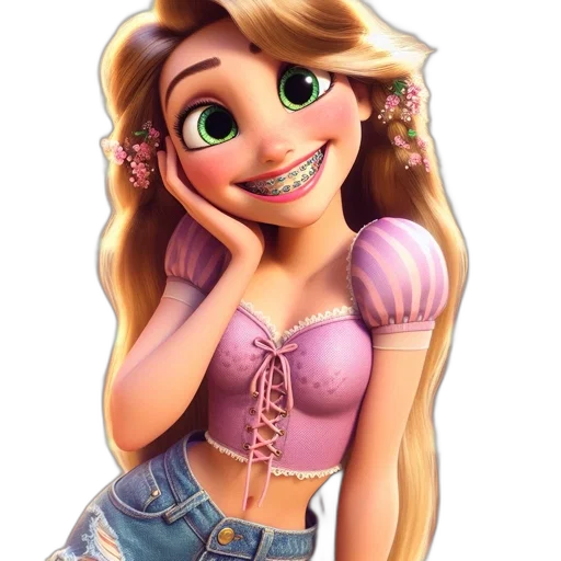 dress, face, jewelry, staff transparent PNG cut-out