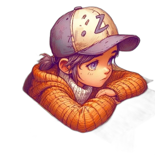 hat, jacket, face, creature transparent PNG cut-out