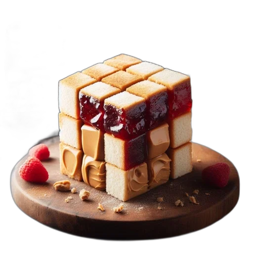 food, crown, 3d render, photorealistic transparent PNG cut-out
