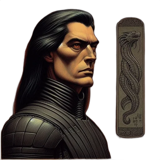 hair, staff, face, comic book art transparent PNG cut-out