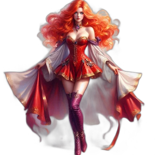 dress, fantasy art, comic book art, concept art transparent PNG cut-out