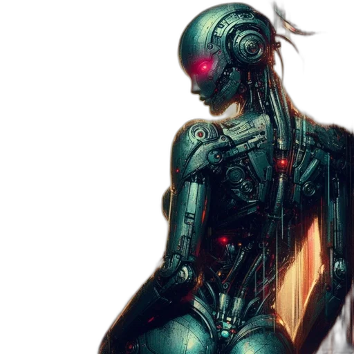 robot, cyberpunk, concept art, comic book art transparent PNG cut-out