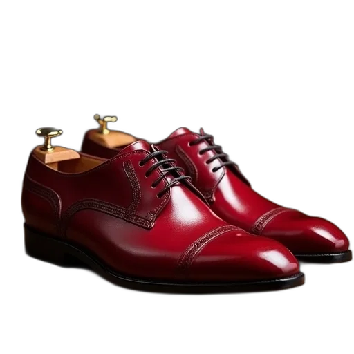 shoes, photorealistic, red, men transparent PNG cut-out