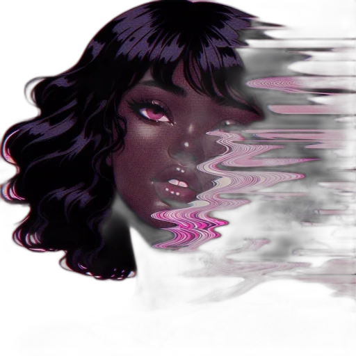 face, creature, flower, vaporwave transparent PNG cut-out