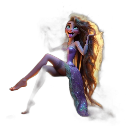 hair, creature, dress, concept art transparent PNG cut-out