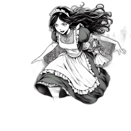 dress, creature, crown, pencil sketch transparent PNG cut-out