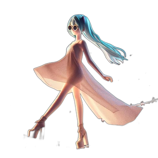 dress, robot, creature, staff transparent PNG cut-out