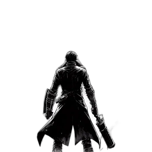 sword, weapon, jacket, comic book art transparent PNG cut-out