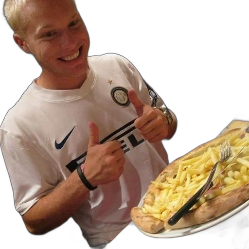food, man, white, shirt transparent PNG cut-out