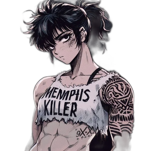 weapon, cyberpunk, anime, watercolor transparent PNG cut-out